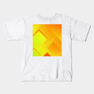 Geometric Orange And Yellow Diamond Art Deco Pattern Design Kids T-Shirt